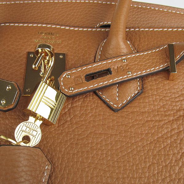 Replica Hermes Birkin 30CM Togo Leather Bag Light Coffee 6088 On Sale - Click Image to Close